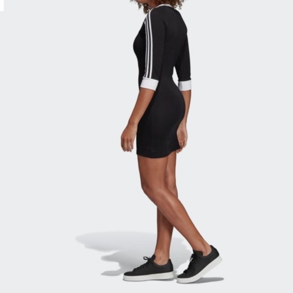 Adidas Fitted 3 Striped T Shirt Dress. XS - Picture 6 of 6